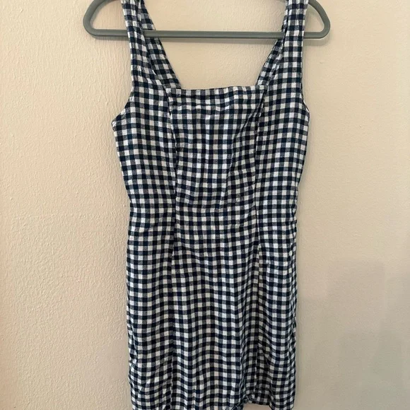 Old Navy White Checkered Mini Dress - Picture 2 of 4